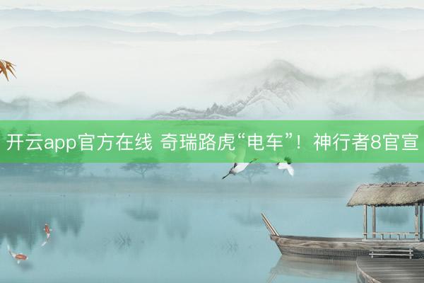 开云app官方在线 奇瑞路虎“电车”！神行者8官宣