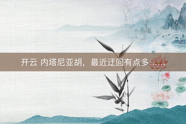 开云 内塔尼亚胡，最近迂回有点多……